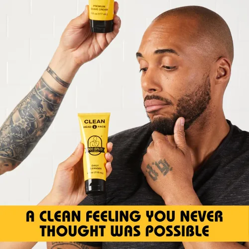 Vista 5 de Bee Bald Clean Limpiador diario de cabeza y cara, refresca y lava a fondo, cuidado de la cabeza calva premium para hombres y mujeres, 4 onzas