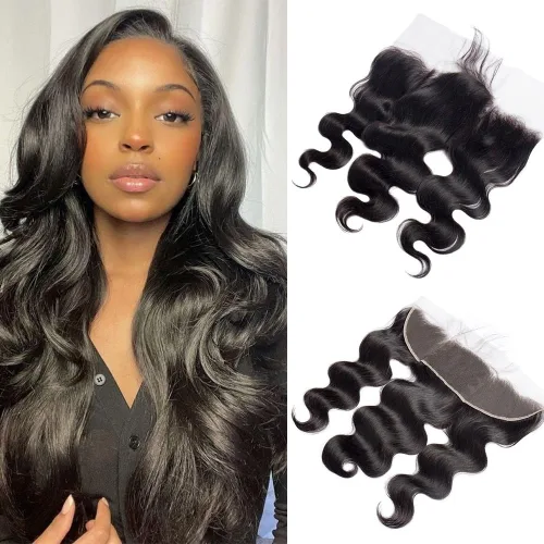 Vista 19 de CHEEON Frontal de encaje HD de 13 x 4 de 12 pulgadas, cabello humano brasileño ondulado con cierre frontal de encaje, 100% cabello humano virgen sin