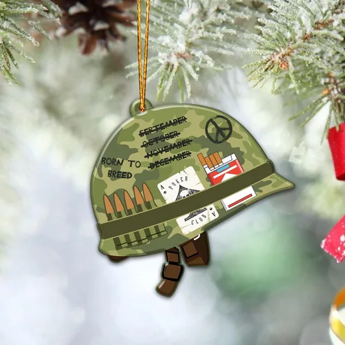 Vista 4 de Adorno de Navidad de veterano para árbol de Navidad, plano 2D (no adorno 3D), regalos para soldado veterano, fuerzas armadas, miembros del ejército