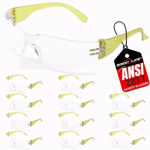 Vista 23 de BISON LIFE Gafas de seguridad surtidas para hombres y mujeres ANSI Z87.1