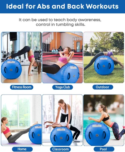 Vista 6 de Air Barrel - Barril de Aire Rodillo de Gimnasia para Entrenador de Flic Flac Hacia Atrás, Colchoneta de Aire con Bomba para Entrenamiento