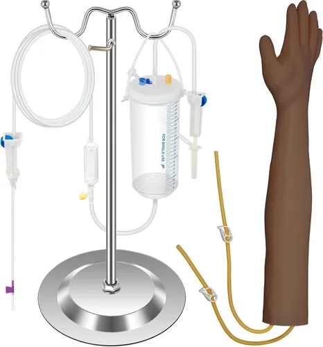Vista 9 de Kit de práctica IV VEVOR Kit de práctica de flebotomía con piel oscura, kit de práctica de venopunción Kit de brazo modelo de aprendizaje