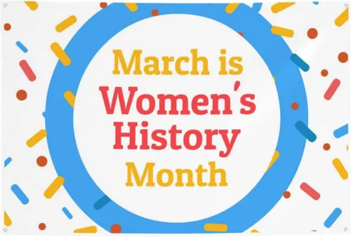 Vista 10 de Día de la Mujer Marzo es el Mes de la Historia de la Mujer Pancarta de 70 x 35 pulgadas Fondo de fotografía de fiesta de vacaciones