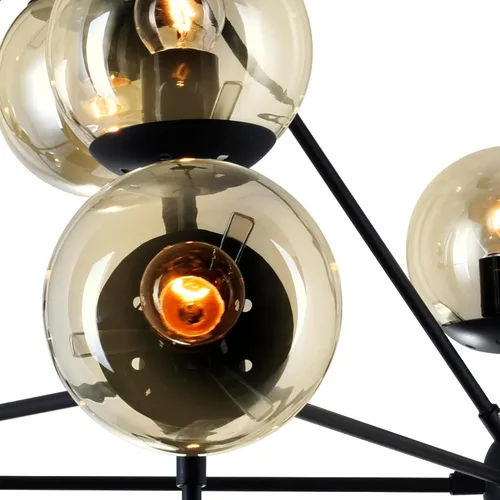 Vista 6 de CWI Lighting Lámpara de araña de metal contemporánea con 10 luces en negro