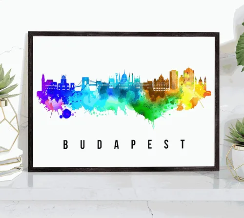Vista 44 de Póster de Kazan Skyline Rusia, pintura de paisaje urbano de Kazan, póster de Rusia, paisaje urbano de Kazán y estampado de monumentos, arte de pared
