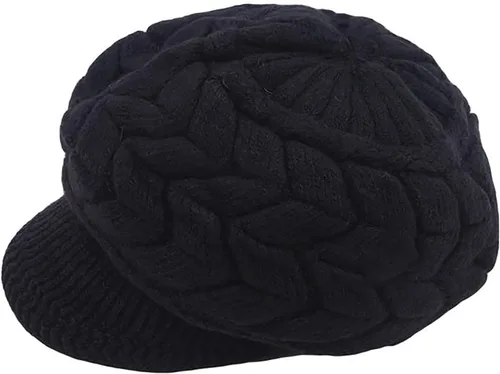 Vista 7 de Gorro de invierno para mujer, gorro de punto holgado con visera para mujeres y niñas