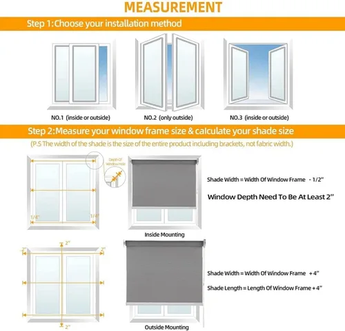 Vista 7 de Boolegon Persianas enrollables opacas para ventana, persianas enrollables personalizadas con protección UV, aislamiento térmico, persianas