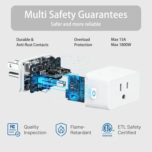 Vista 8 de Enchufe inteligente de monitoreo de energía serie Pro Mini 15A, enchufe Wi-Fi para hogar inteligente compatible con Alexa, Google Home, no requiere