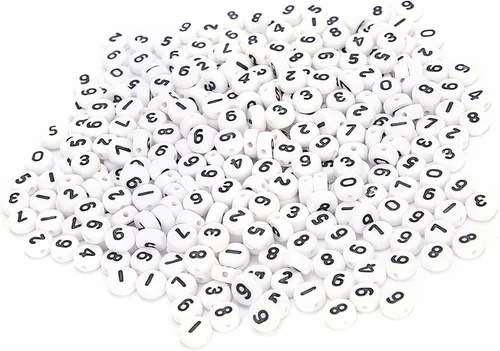 Vista 5 de Zunate 500 Pcs Acrylic Beads with Numbers 0-9 for DIY Jewelry Making, Craft Supplies, Handmade Bead Accessories
