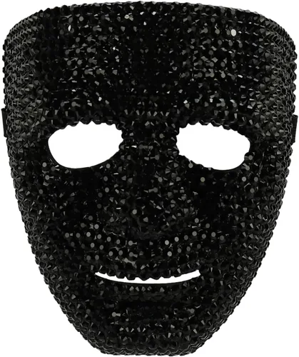 Vista 4 de Trendy Apparel Shop Accesorio de disfraz de media máscara de calavera con diamantes de imitación