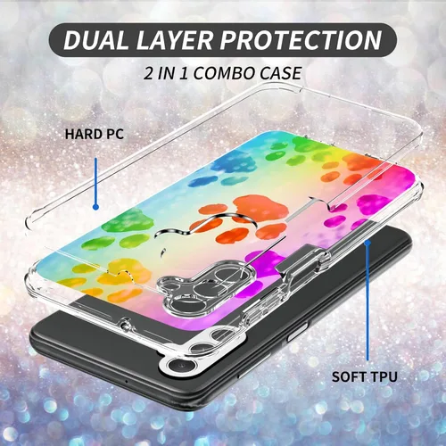 Vista 3 de Funda para Samsung A13 5G Galaxy A13 5G Funda de doble capa transparente de acrílico duro + funda de TPU suave a prueba de golpes Funda protectora