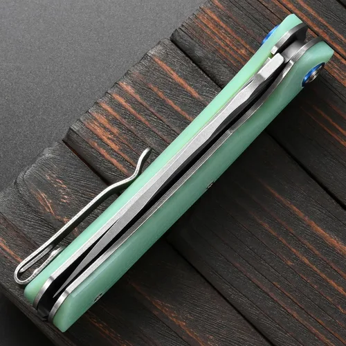 Vista 7 de Sitivien ST144 - Cuchillo plegable, hoja de acero 14C28N, cuchillo de bolsillo con mango G10 para acampar EDC al aire libre, supervivencia