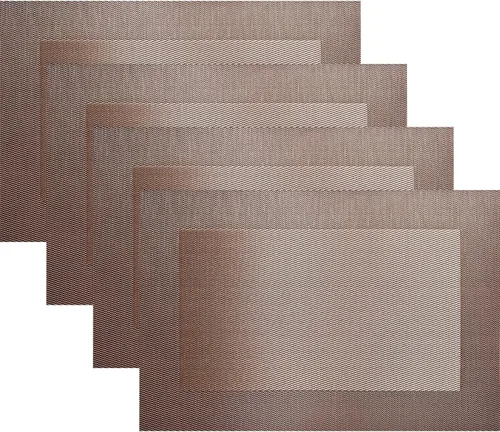 Vista 22 de Manteles individuales de vinilo resistentes al calor, lavables, fáciles de limpiar, manteles individuales de plástico para cocina, mesa de comedor