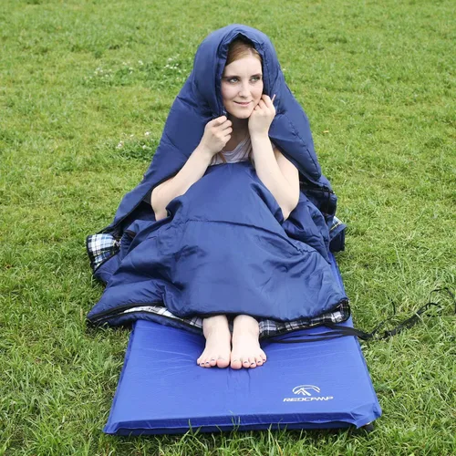 Vista 9 de REDCAMP Saco de dormir de franela para adultos, cómodos sacos de dormir de algodón para campamento, mochileros, senderismo, con capucha desmontable