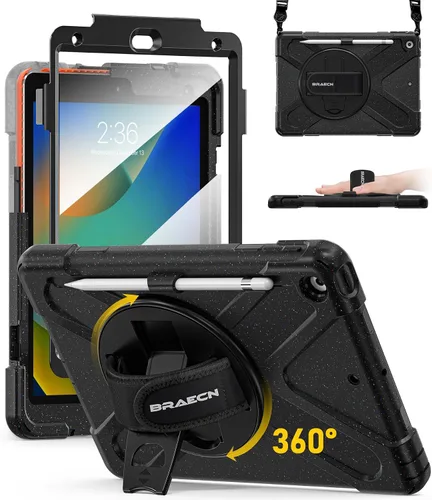 Vista 19 de BRAECN Funda para iPad de 9ª/8ª/7ª Generación, Funda Resistente a Prueba de Golpes con Protector de Pantalla, Soporte para Lápiz, Soporte para Tapa