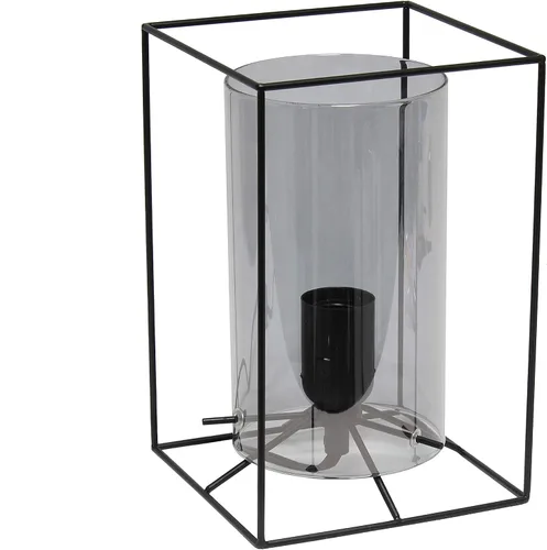 Vista 10 de Elegant Designs LT2069-WHT Lámpara de mesa pequeña de vidrio y metal, color blanco y transparente