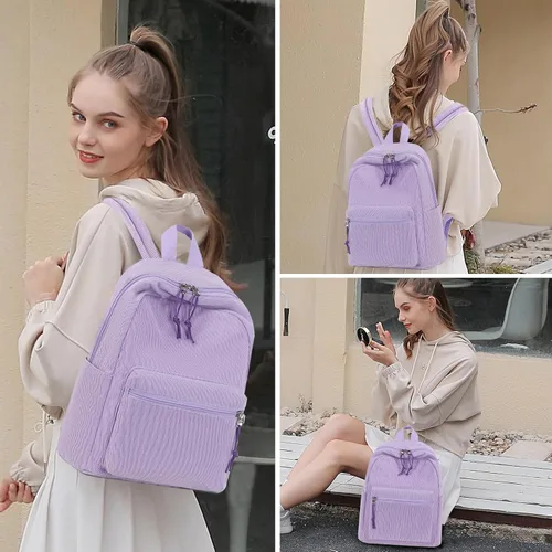 Vista 2 de BTOOP Mini mochila para mujeres y niñas, resistente al agua, mochila pequeña, bolsa de hombro para mujeres, adultos, niños, escuela, viajes