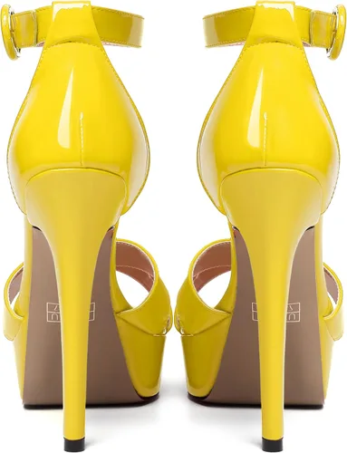 Vista 67 de MODENCOCO Sandalias de boda con correa de tobillo sexy para mujer, con plataforma y puntera abierta, tacón de aguja y tacón alto, zapatos de vestir