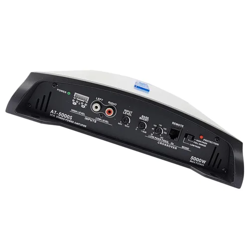 Vista 4 de Audiotek AT5000S Amplificador de coche clase A/B de 2 canales, 5000 W, 2 Ohm estable, amplificador estéreo de rango completo puente, perilla