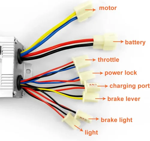 Vista 3 de L-faster 36V48V 800W Controlador de motor Cepillo DC Motor Control de velocidad para triciclo Scooter Controlador cepillado