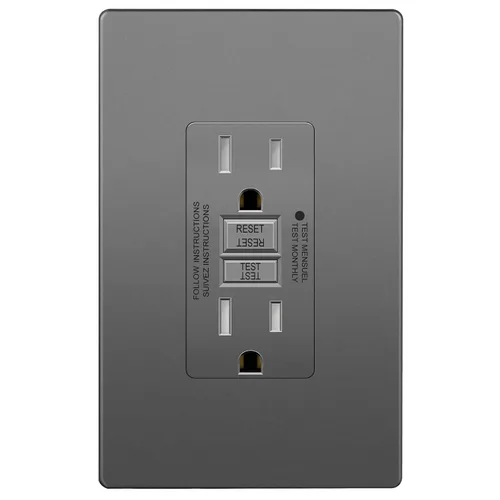 Vista 14 de LIDER GFCI Outlet 15Amp, autocomprobación resistente a manipulaciones Dorado