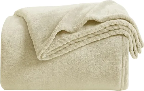 Vista 22 de KMUSET Manta de Tiro Súper Suave Premium de Franela de Forro Polar Sedosa Tamaño de Tiro Beige Microfibra Manta Ligera para Uso en Todas