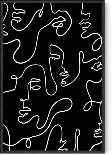Vista 9 de HAUS AND HUES Arte de pared minimalista - Dibujo moderno de líneas abstractas, impresión de boceto femenino simple, obra de arte para el hogar