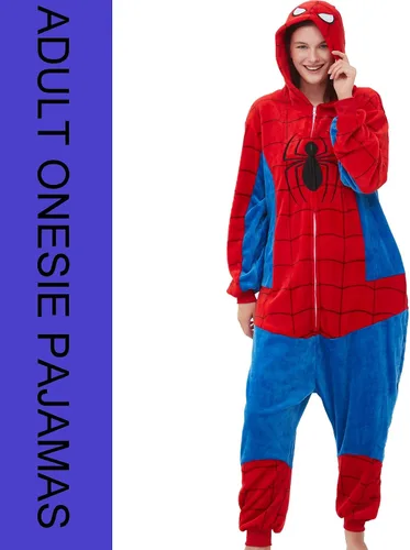 Vista 2 de SWEETXIN Pijama unisex para adultos y niños, para Halloween, Navidad, ropa de dormir, traje de cosplay para mujeres y hombres