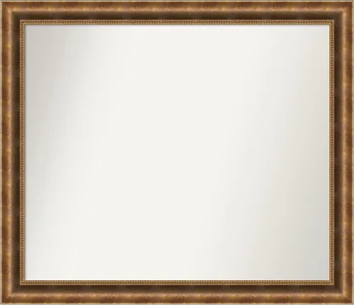 Vista 358 de Amanti Art Espejo de pared personalizado no biselado (25 x 25 pulgadas), marco de bronce acentuado, varios tamaños personalizados, espejo de baño