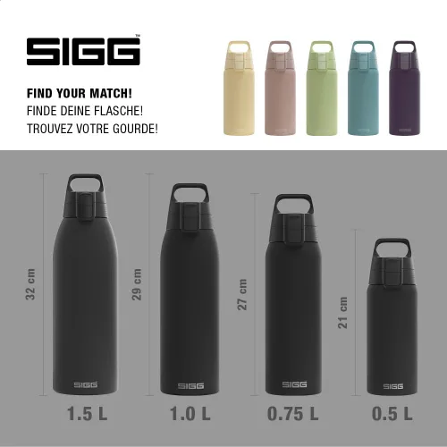 Vista 5 de SIGG - Botella de agua Shield Therm de acero inoxidable aislada - Para bebidas carbonatadas, a prueba de fugas, sin BPA, reciclada, 25, 34 onzas