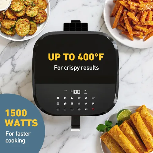 Vista 5 de West Bend Freidora de aire digital de 4.5 cuartos de galón, compacta con 12 preajustes, temperatura ajustable para comidas crujientes rápidas, cesta