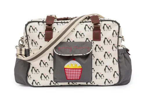 Vista 10 de Bolsa de pañales para bebé, mamá deliciosa, lazos azul marino