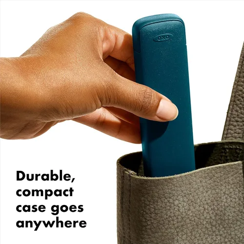 Vista 6 de OXO Good Grips - Juego de 4 popotes extensibles reutilizables, azul/verde, 10.5 pulgadas