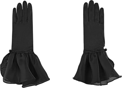Vista 7 de Ayliss Guantes de boda para mujer, de satén, pétalos, ópera, fiesta de los años 20, para ocasiones especiales, vestido formal de baile o cosplay