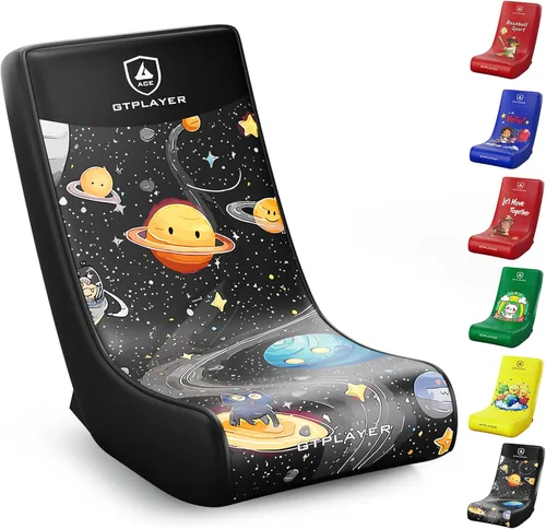 Vista 14 de GTPLAYER Silla mecedora de suelo para juegos – Sillas de juego rodantes con limitador de ángulo, asiento de suelo oscilante para jugadores, compacta