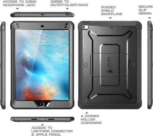 Vista 2 de SUPCASE Unicorn Beetle Pro Series: funda para iPad Mini 5, con protector de pantalla integrado, funda híbrida resistente con función atril para iPad