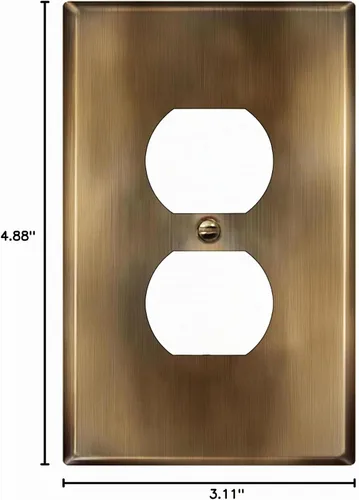 Vista 8 de LIDER Placa de pared de metal para receptáculo dúplex, tapa de tomacorriente, tamaño mediano, 1 banda