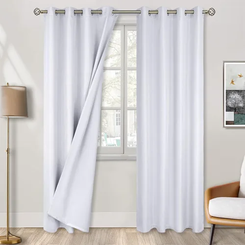 Vista 31 de BGment - Cortinas blackout blancas para dormitorio de 84 pulgadas de largo, juego de 2 paneles, cortinas para dormitorio con aislamiento térmico