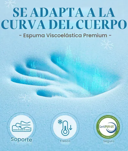 Vista 7 de BDEUS Cubrecolchón impermeable de doble capa de espuma viscoelástica de 3 pulgadas, tamaño individual, espuma viscoelástica de gel de 2 pulgadas más