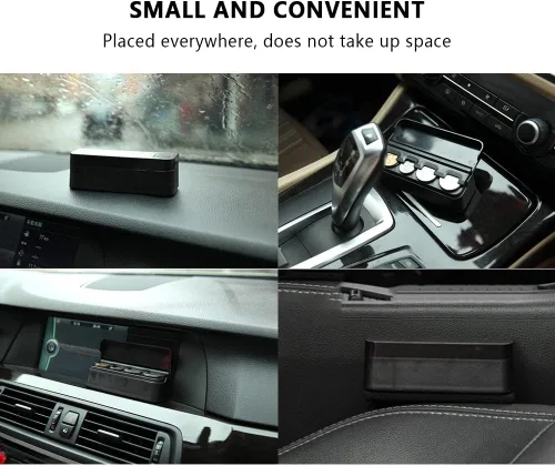 Vista 6 de Soporte compacto para monedas para automóvil, 4 compartimentos y sostiene automáticamente monedas organizador
