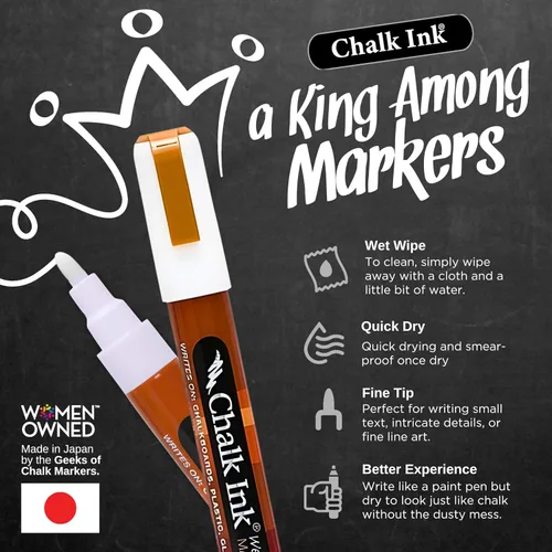 Vista 3 de Chalk Ink Marcadores de tiza líquida - Marcadores profesionales de pizarra