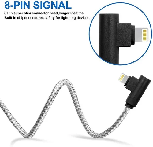 Vista 2 de APFEN Paquete de 5 cables Lightning USB / cable de juego para iPhone, cable de carga trenzado de nailon compatible con 12 11 Pro Max XR XS Max X 10