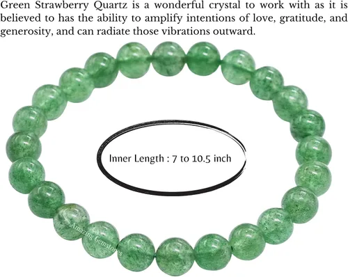 Vista 606 de Amazing Gemstone Crystal Bracelet for Women Men's Gifts - Protection Healing Crystal Bracelet - 8mm Gemstone Beaded Stretchable Bracelet Pulseras
