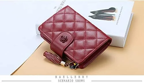 Vista 7 de Monedero de cuero de las mujeres Bifold Nlocking señoras con titular de la tarjeta ventana monedero