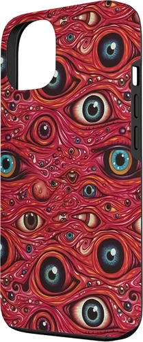Vista 2 de iPhone 13 Weirdcore Dreamcore Horror Trippy psicodélico Estuche de globos oculares