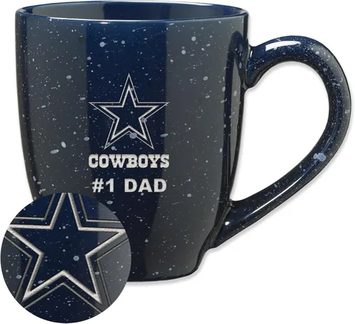 Vista 58 de Rico Industries NFL Football #1 Dad 16 oz Team Color Laser Engraved Ceramic Coffee Mug