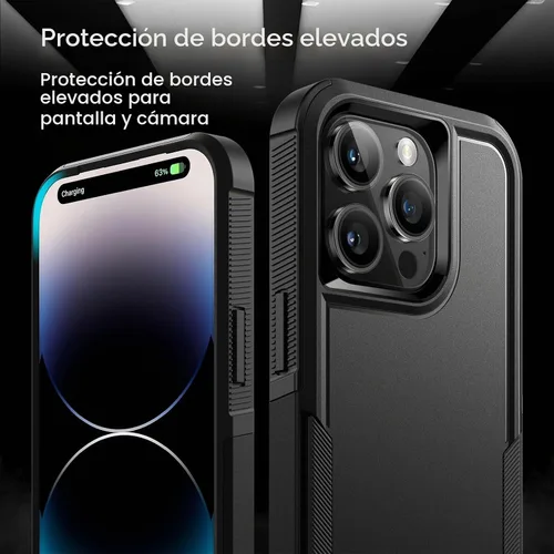 Vista 5 de JETech Funda resistente para iPhone 14 Pro, color negro