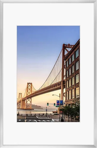 Vista 43 de Frametory, Portarretratos de aluminio negro de 6 x 8 pulgadas, juego de 1, ideal para mostrar fotos de 5 x 7 con paspartú o 6 x 8 sin paspartú