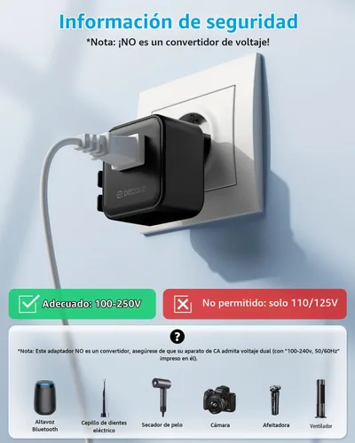 Vista 6 de Adaptador de viaje universal "Air" 2500W Max AC, cubre más de 200 Negro
