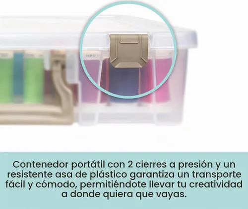Vista 5 de ArtBin caja de hilos - contenedor de almacenamiento con charolas extraíbles con carretes de hilos, 9002AB